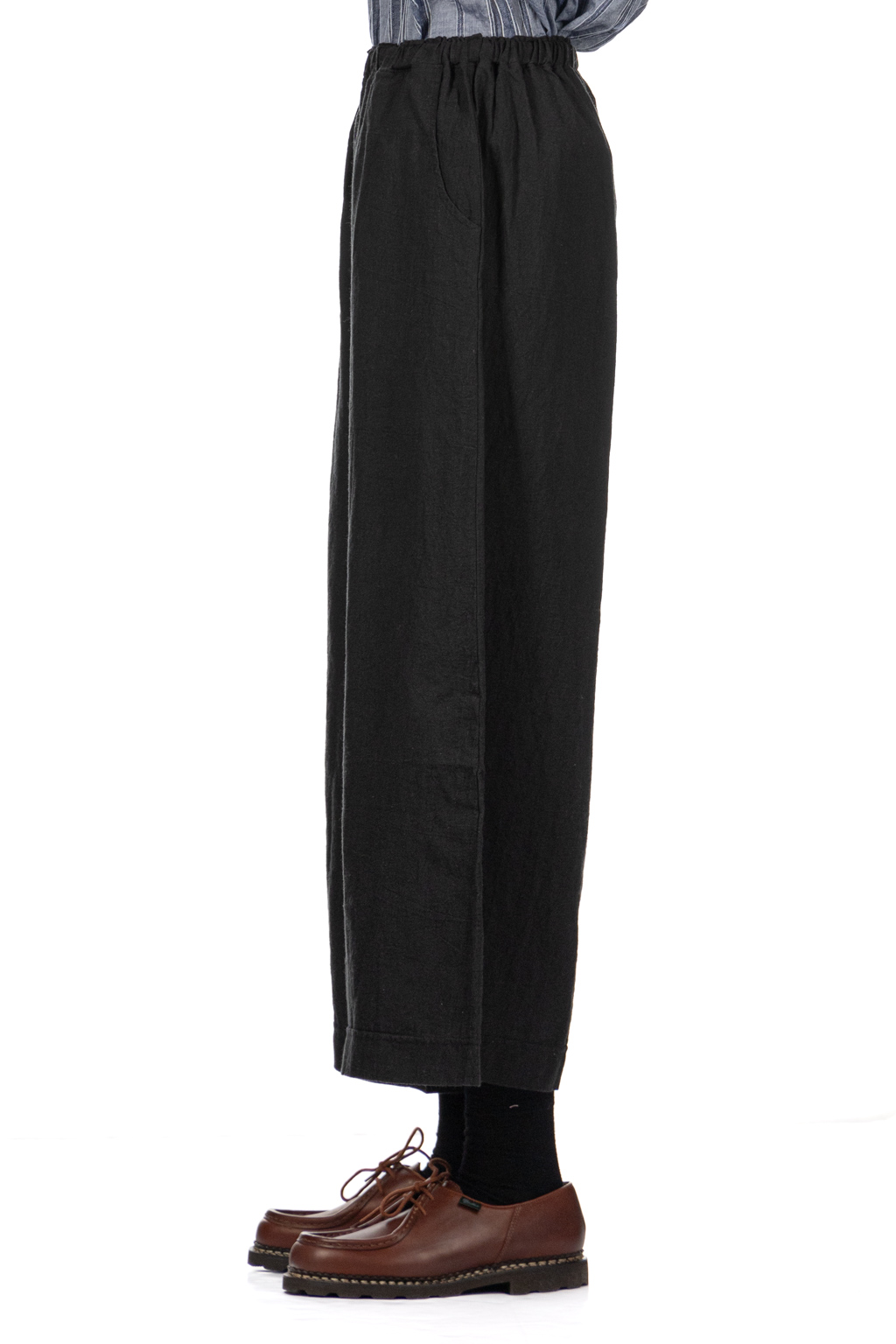 A+koloni - Azumadaki Linen Sand Pants - Black