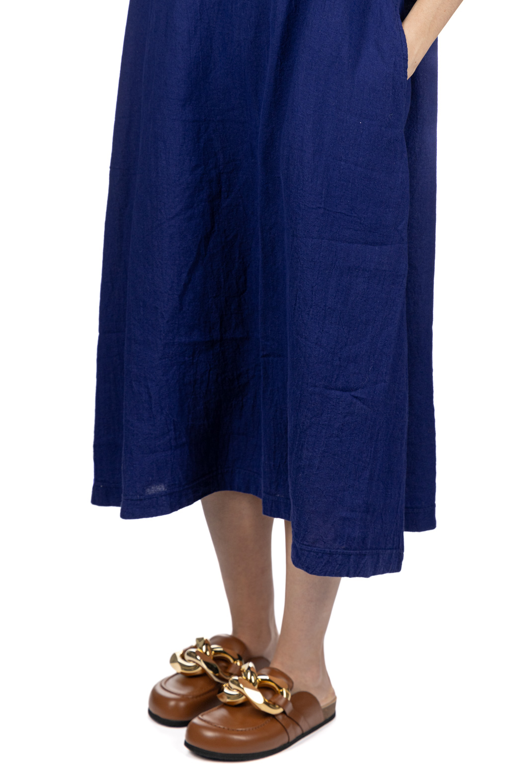 A+koloni - Azumadaki Linen Sleeveless Dress - Indigo