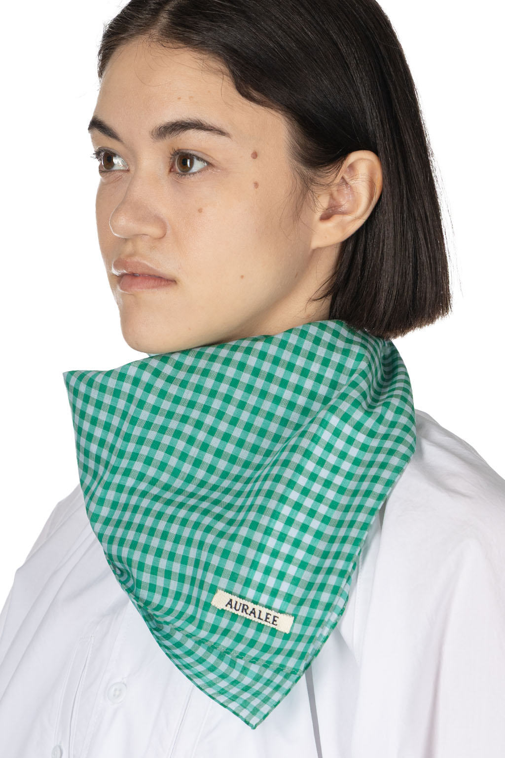 AURALEE - Airy Light Cotton Check Scarf