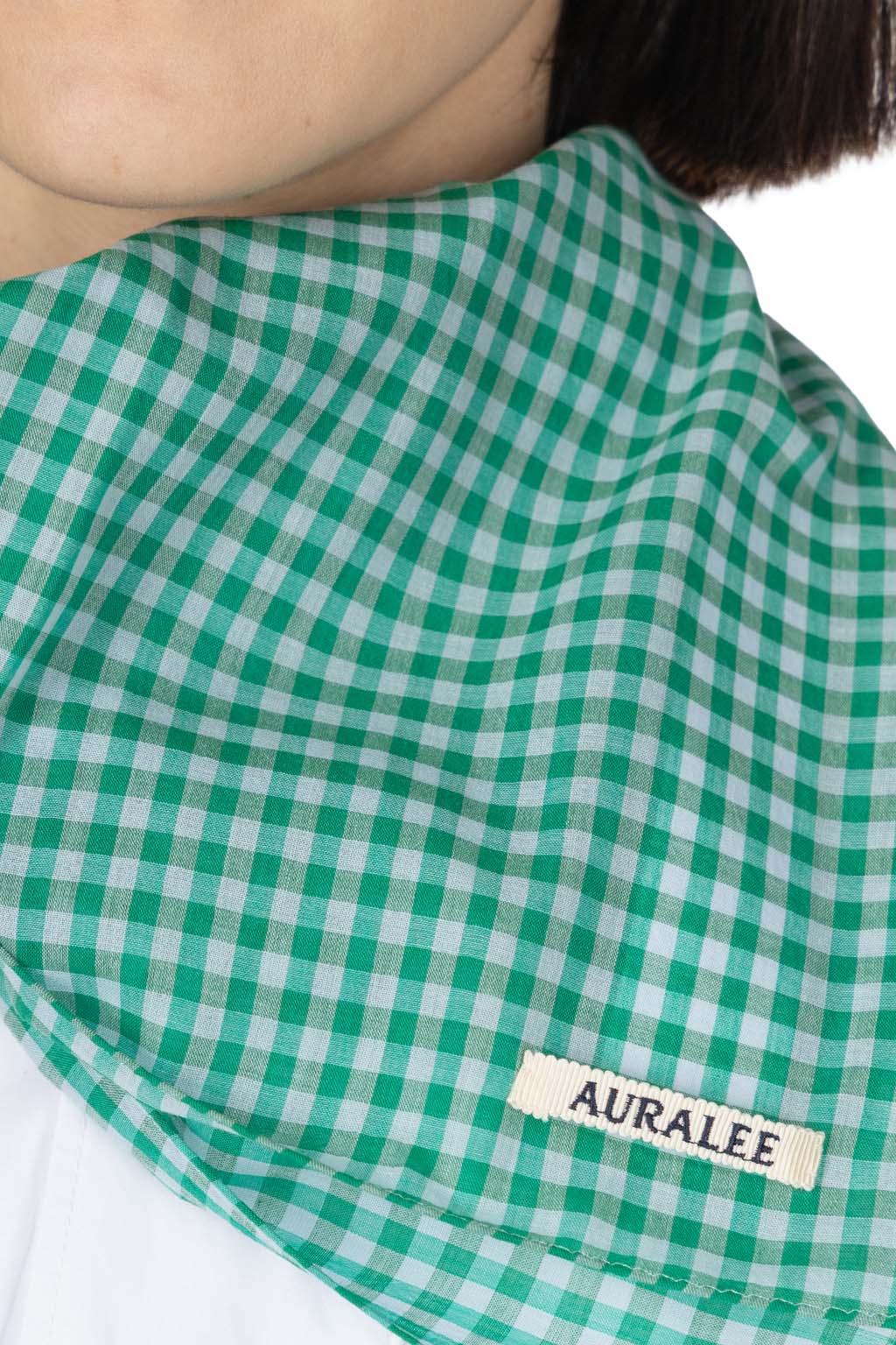 AURALEE - Airy Light Cotton Check Scarf