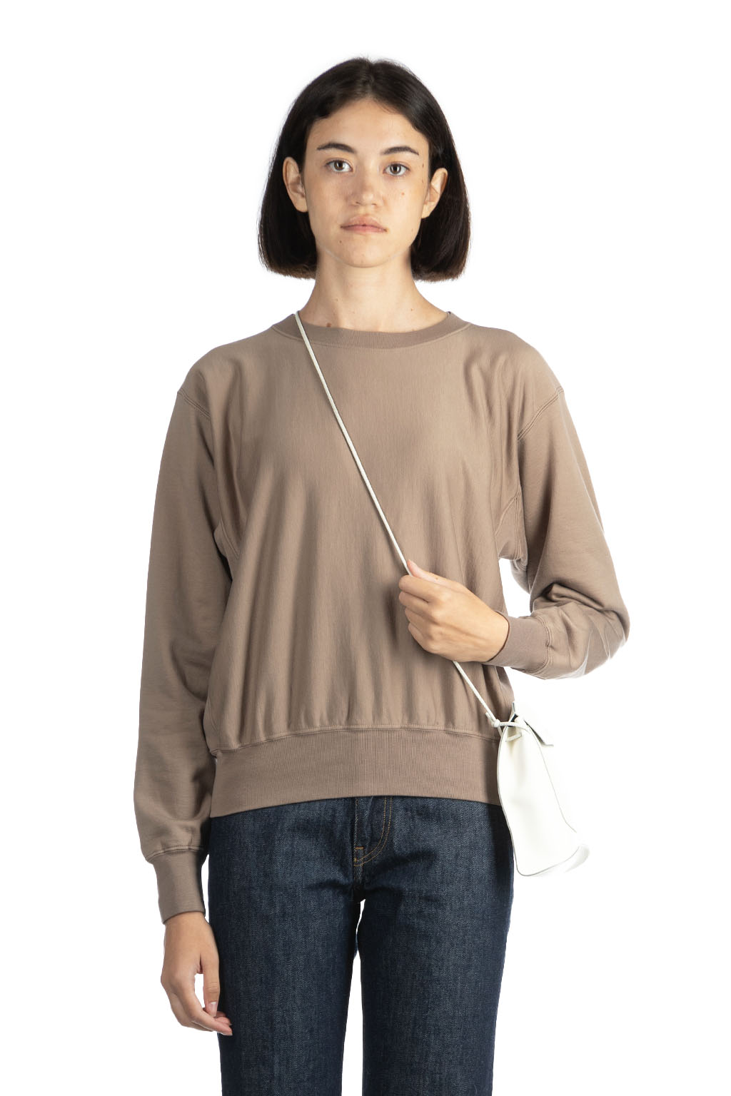 AURALEE | ELASTIC HIGH GAUGE SWEAT Pullover-Gray Beige | Women | Blue  Button Shop