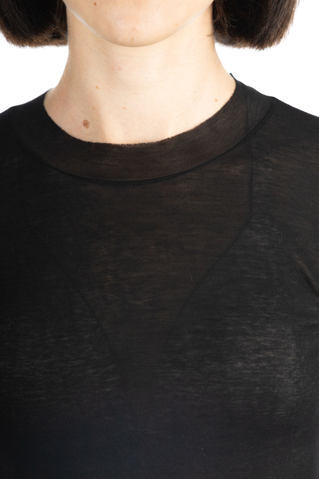 AURALEE - HIGH GAUGE SHEER RIB L/S TEE-Black