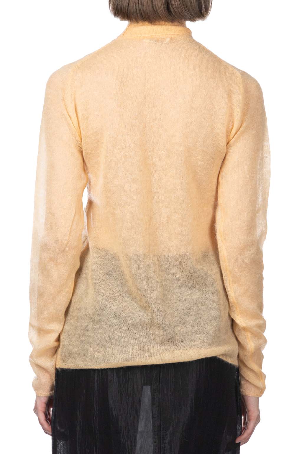 AURALEE - Kid Mohair Sheer Knit Turtleneck - Light Orange