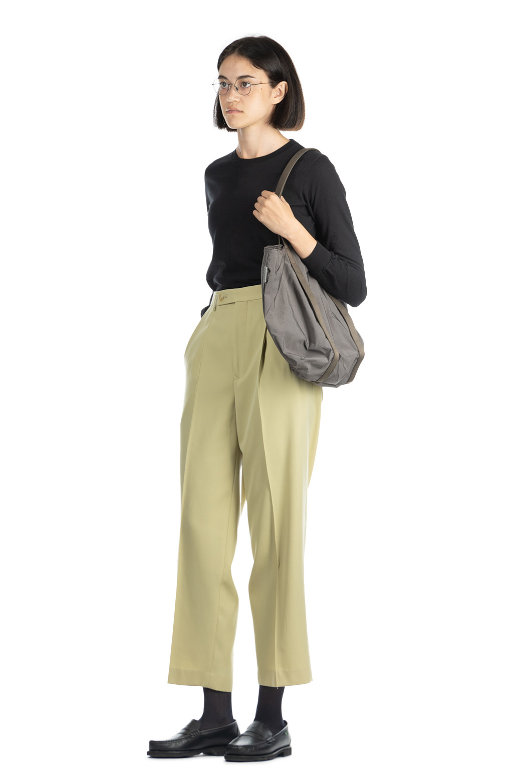 AURALEE | LIGHT WOOL MAX GABARDINE SLACKS-Light KHAKI | Women | Blue Button  Shop