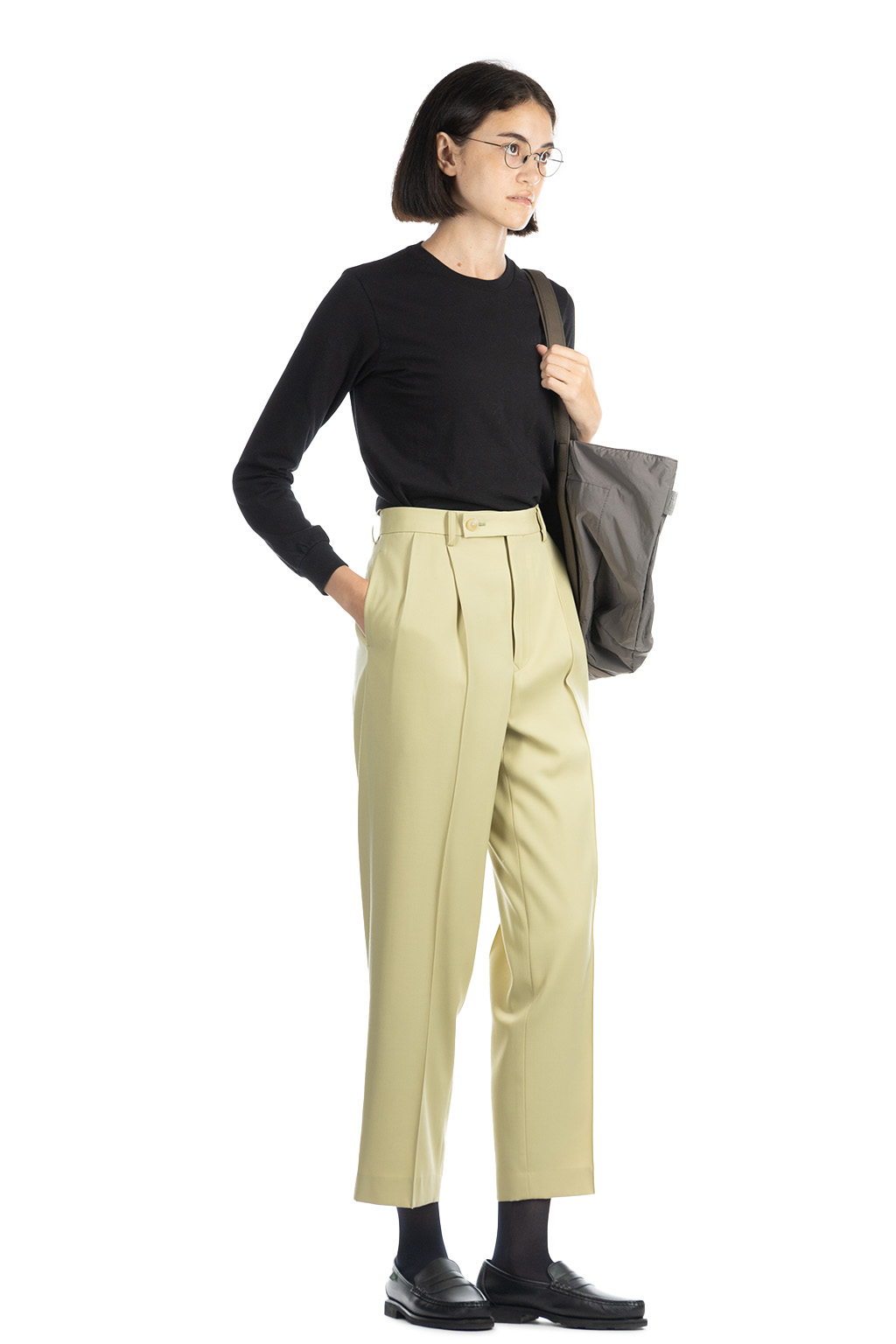 AURALEE - LIGHT WOOL MAX GABARDINE SLACKS-Light KHAKI