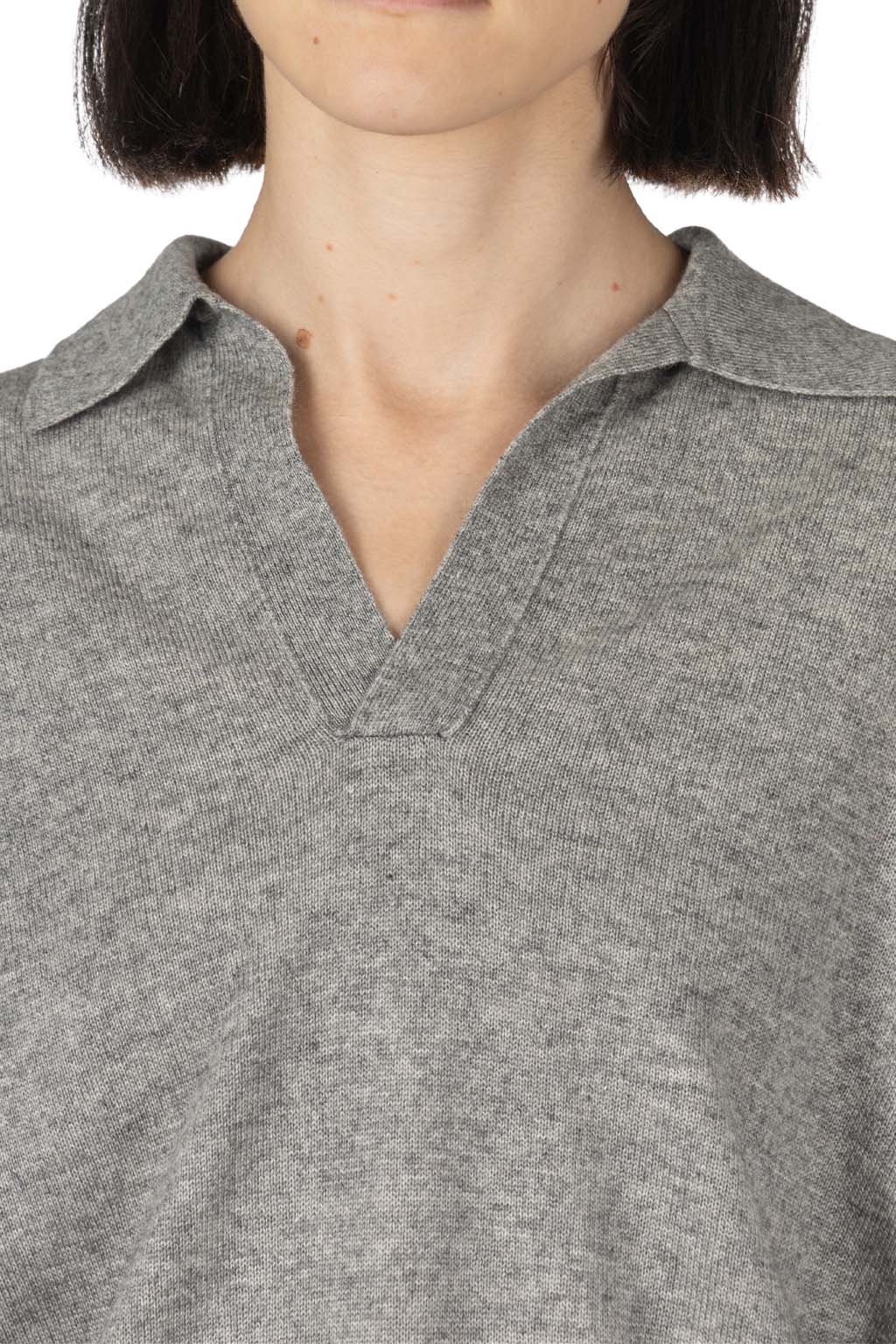 AURALEE - Super Fine Cashmere Silk Knit Skipper Polo