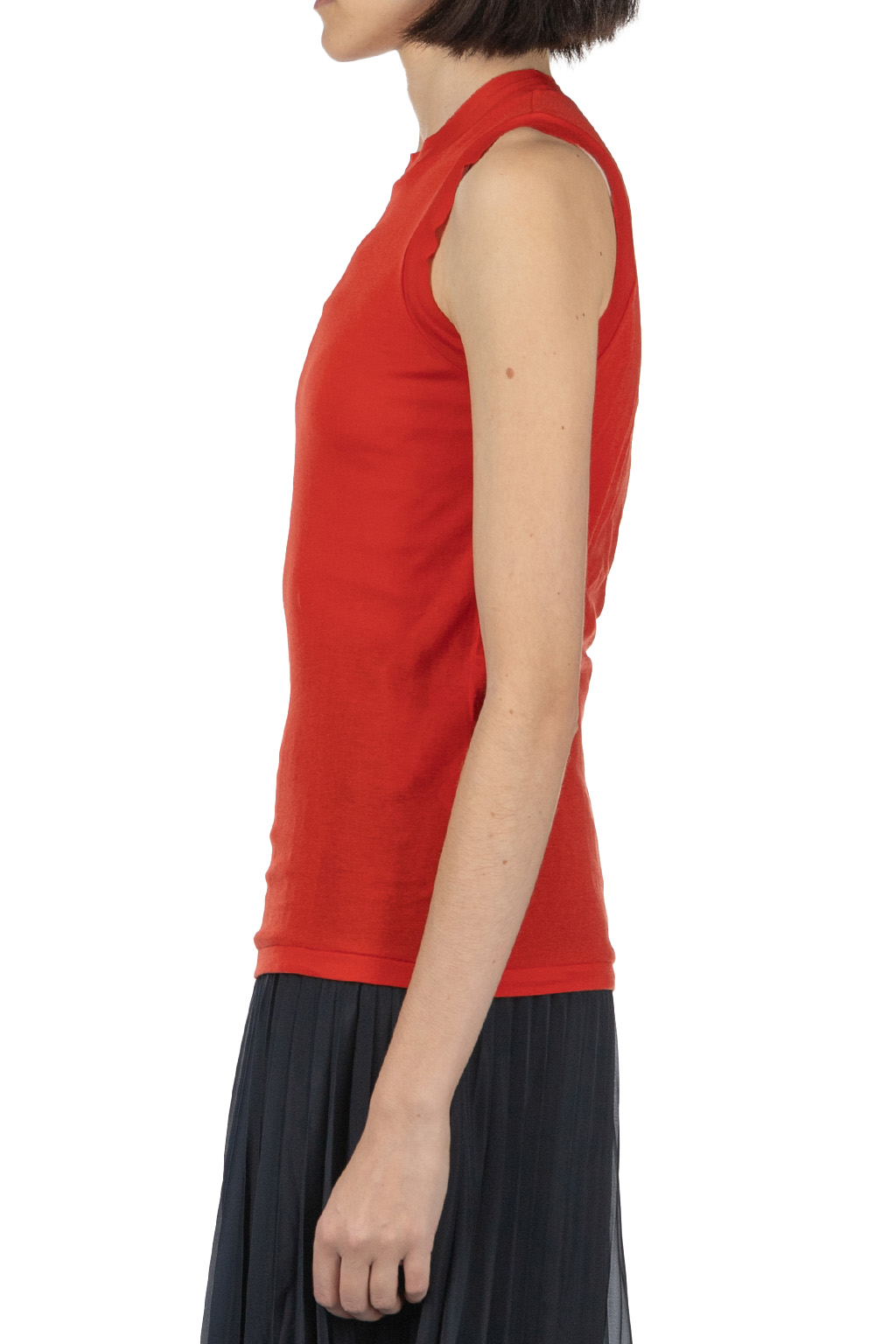 AURALEE - Super High Gauge Sheer Rib Tank Top - Red