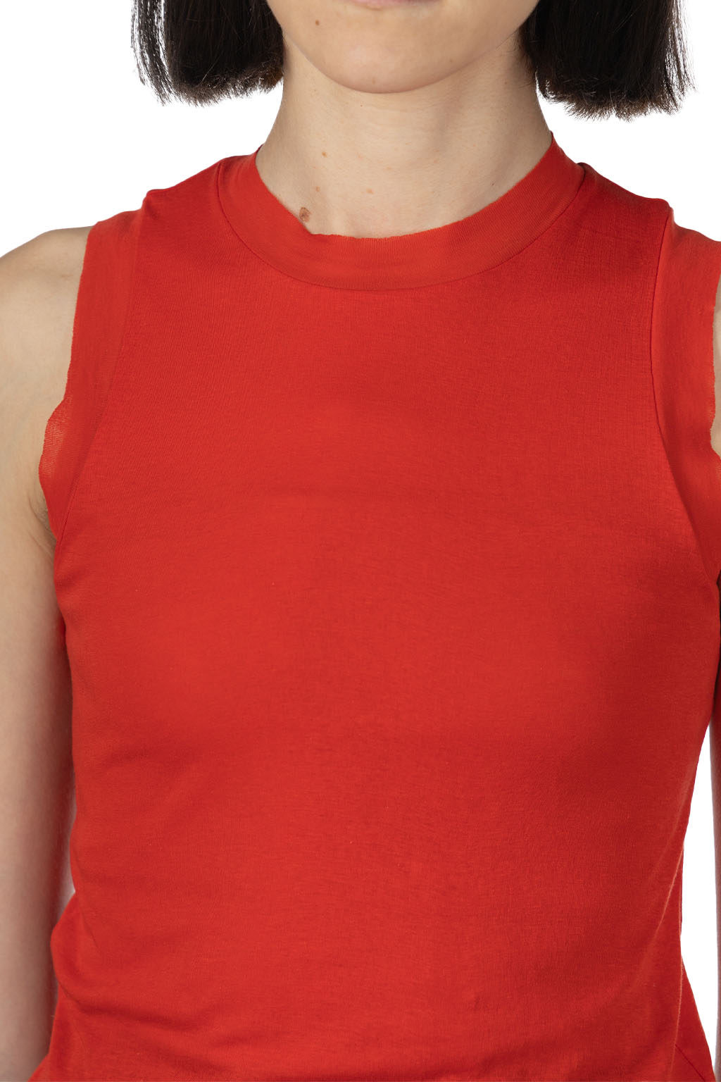 AURALEE - Super High Gauge Sheer Rib Tank Top - Red