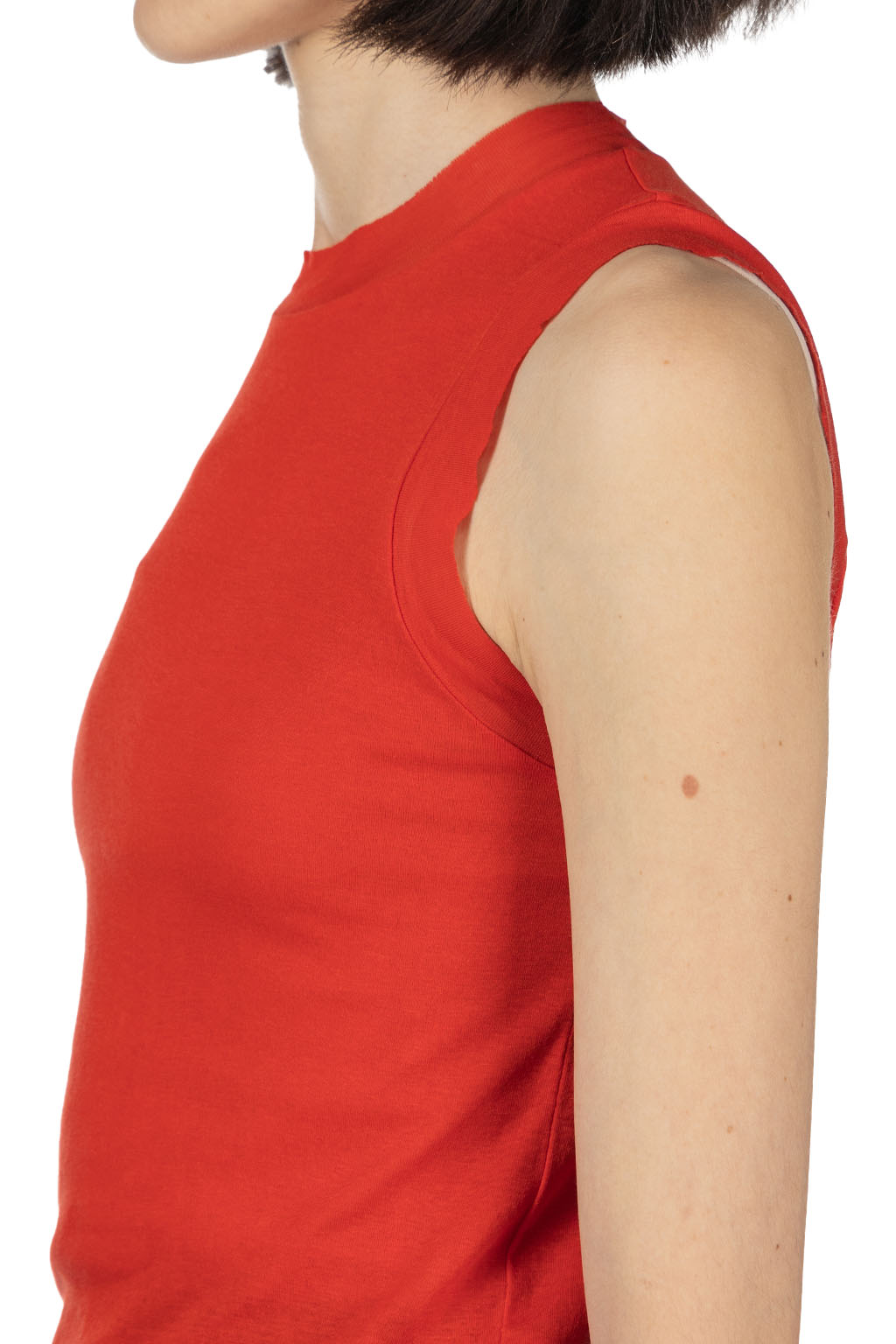 AURALEE - Super High Gauge Sheer Rib Tank Top - Red