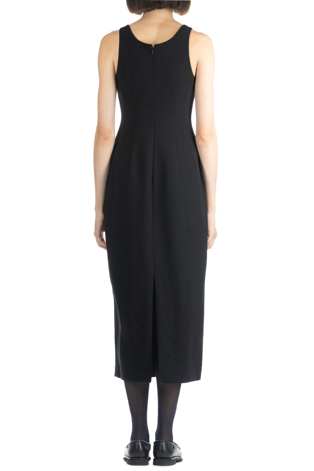 AURALEE - TENSE WOOL DOUBLE CLOTH DRESS-Black