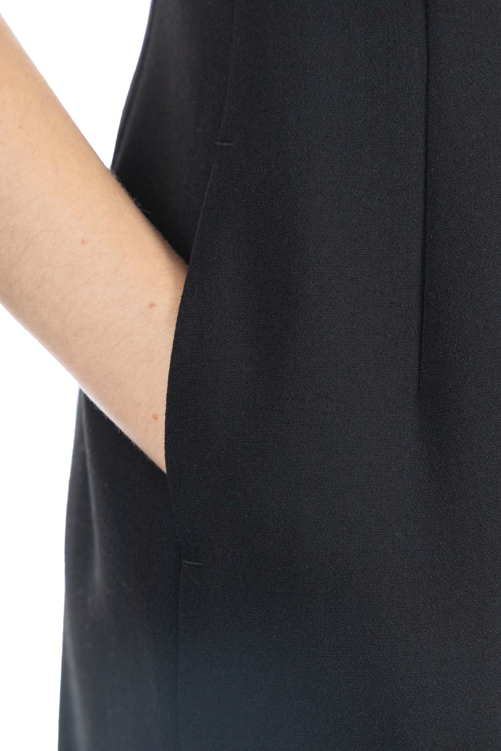 AURALEE - TENSE WOOL DOUBLE CLOTH DRESS-Black