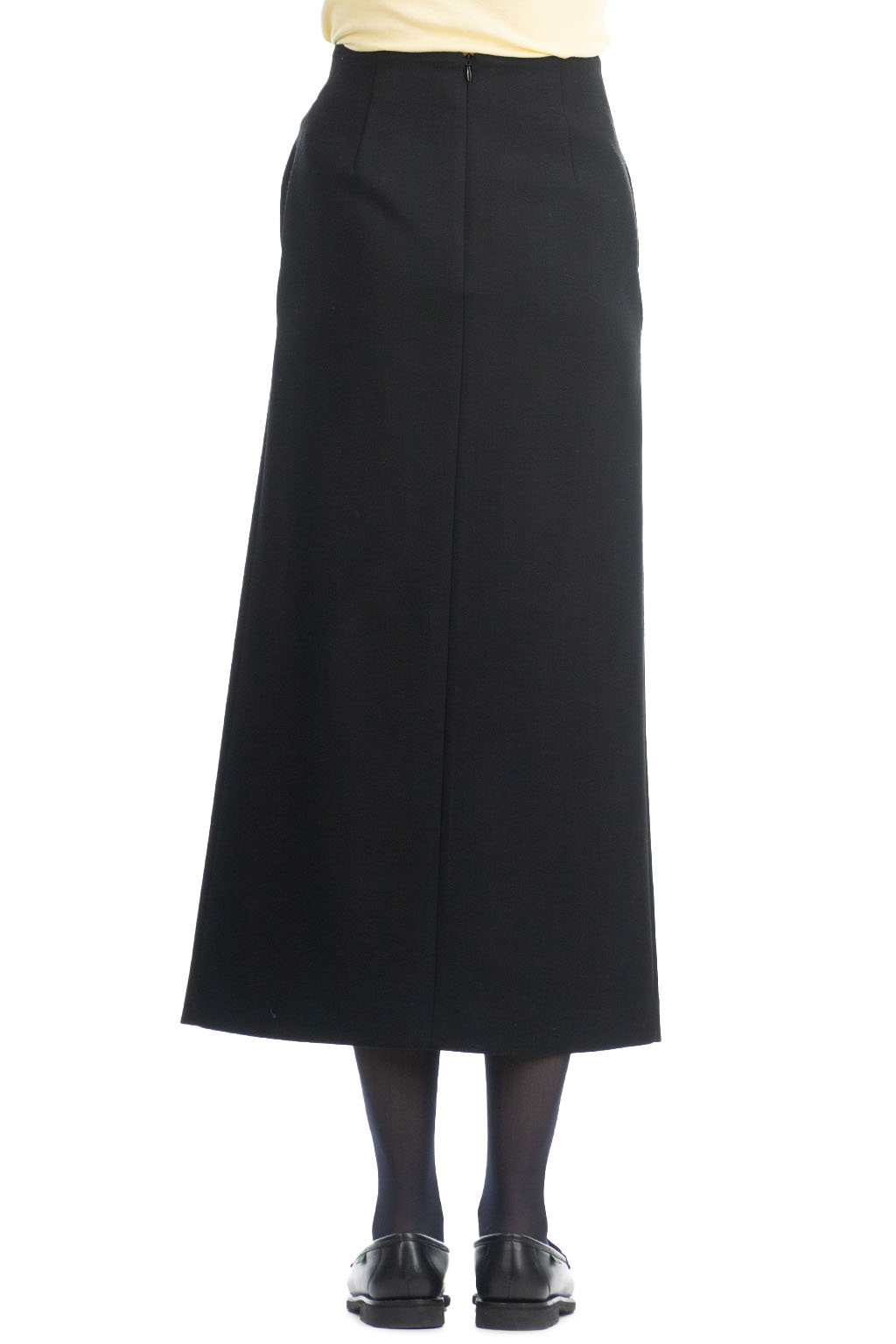 AURALEE - TENSE WOOL DOUBLE CLOTH SKIRT-Black