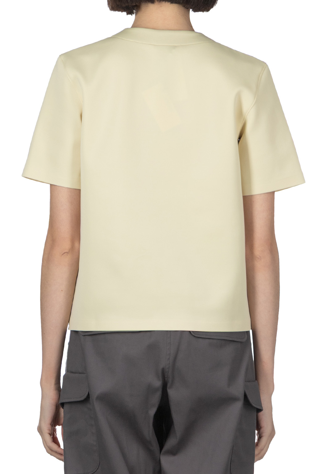 AURALEE - Wetsuit Jersey Lace Up Tee - Ivory Beige