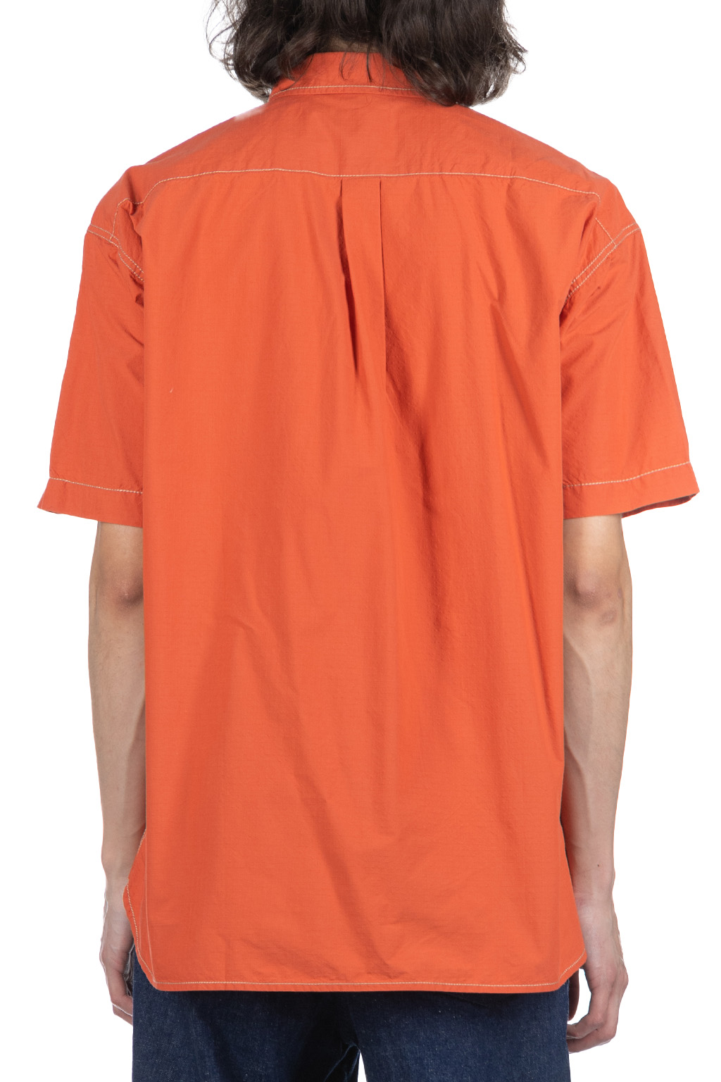 And Wander - C/N Rip SS Shirt- Red