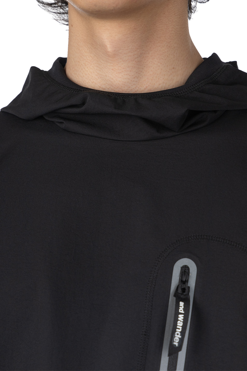 And Wander - Hybrid Warm Pocket Hoodie - Black