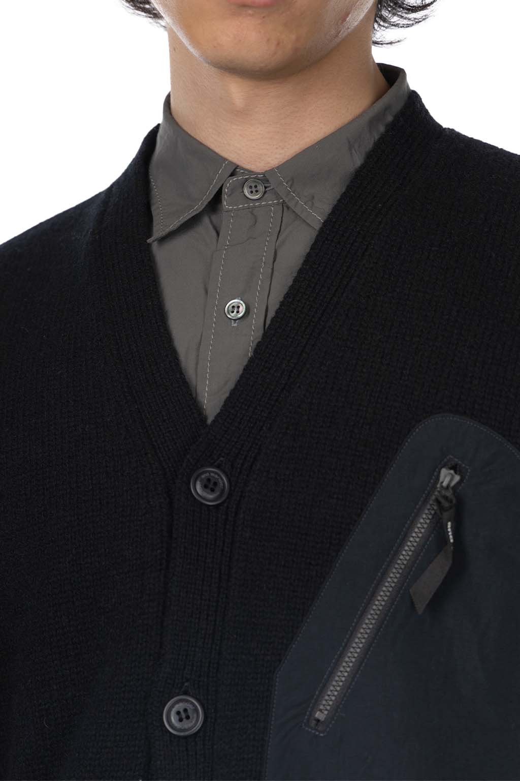 And Wander - Shetland Wool Cardigan - Black