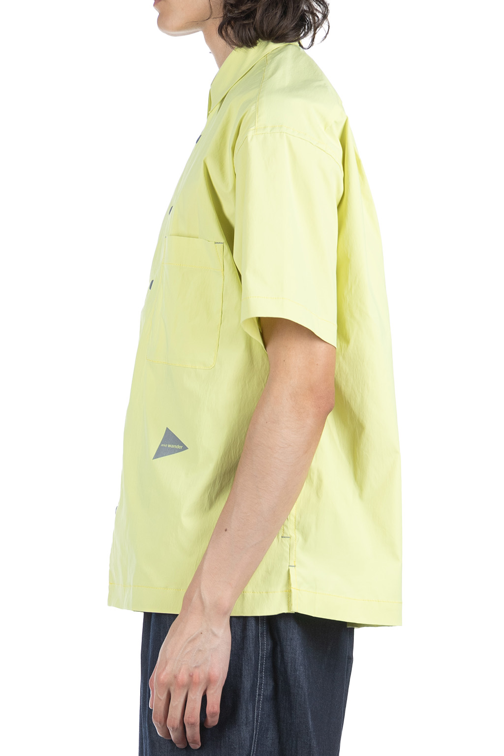 And Wander - UV Cut Stretch SS Shirt - Yellow Green