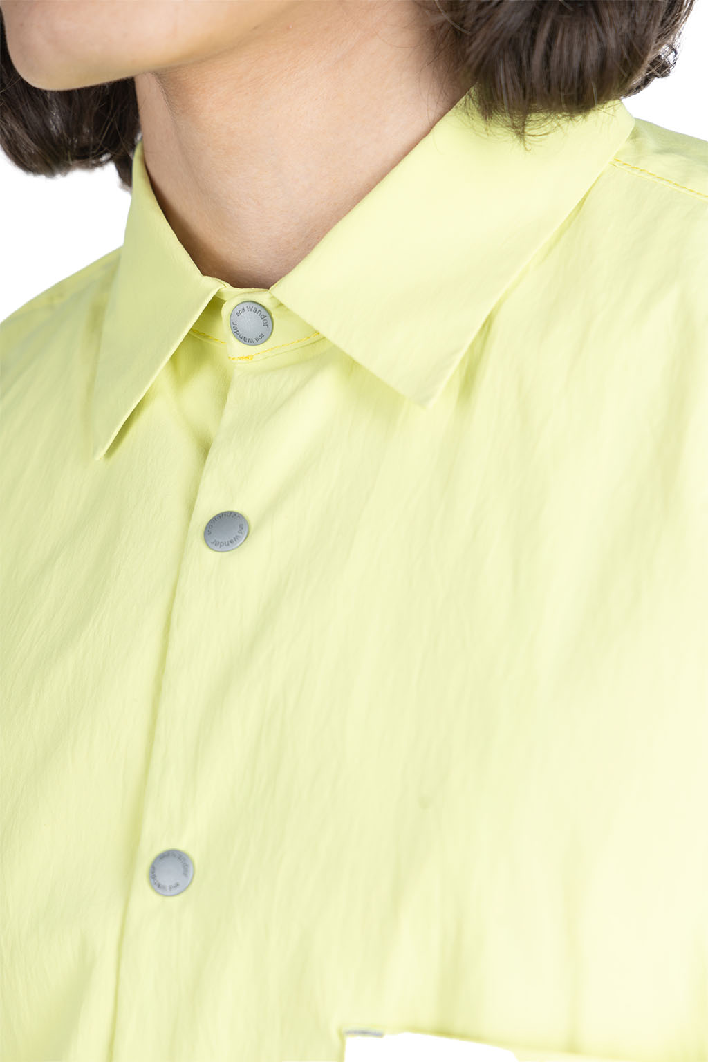 And Wander - UV Cut Stretch SS Shirt - Yellow Green