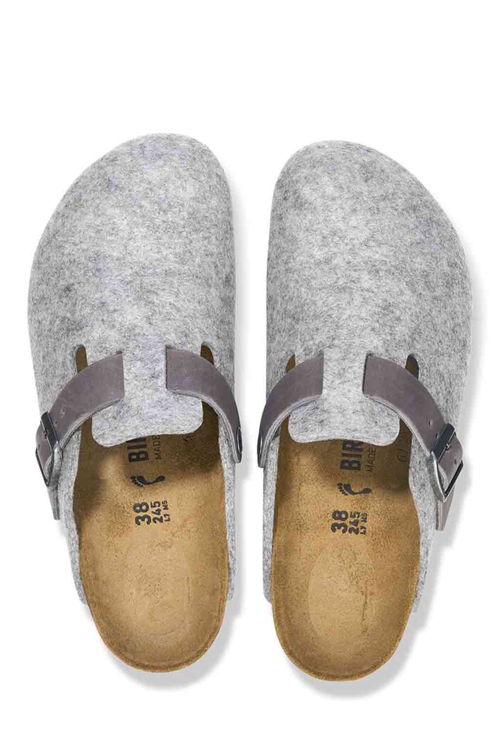 Birkenstock - Boston Felt Leather Light Gray - Regular