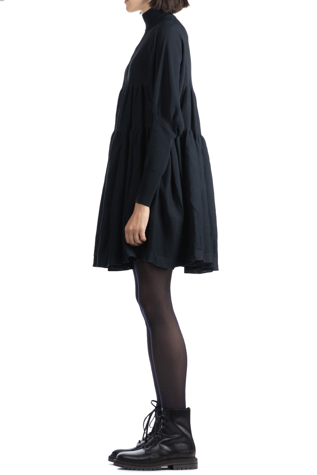 CFCL - Cascades Long Sleeve Mini Dress - Black