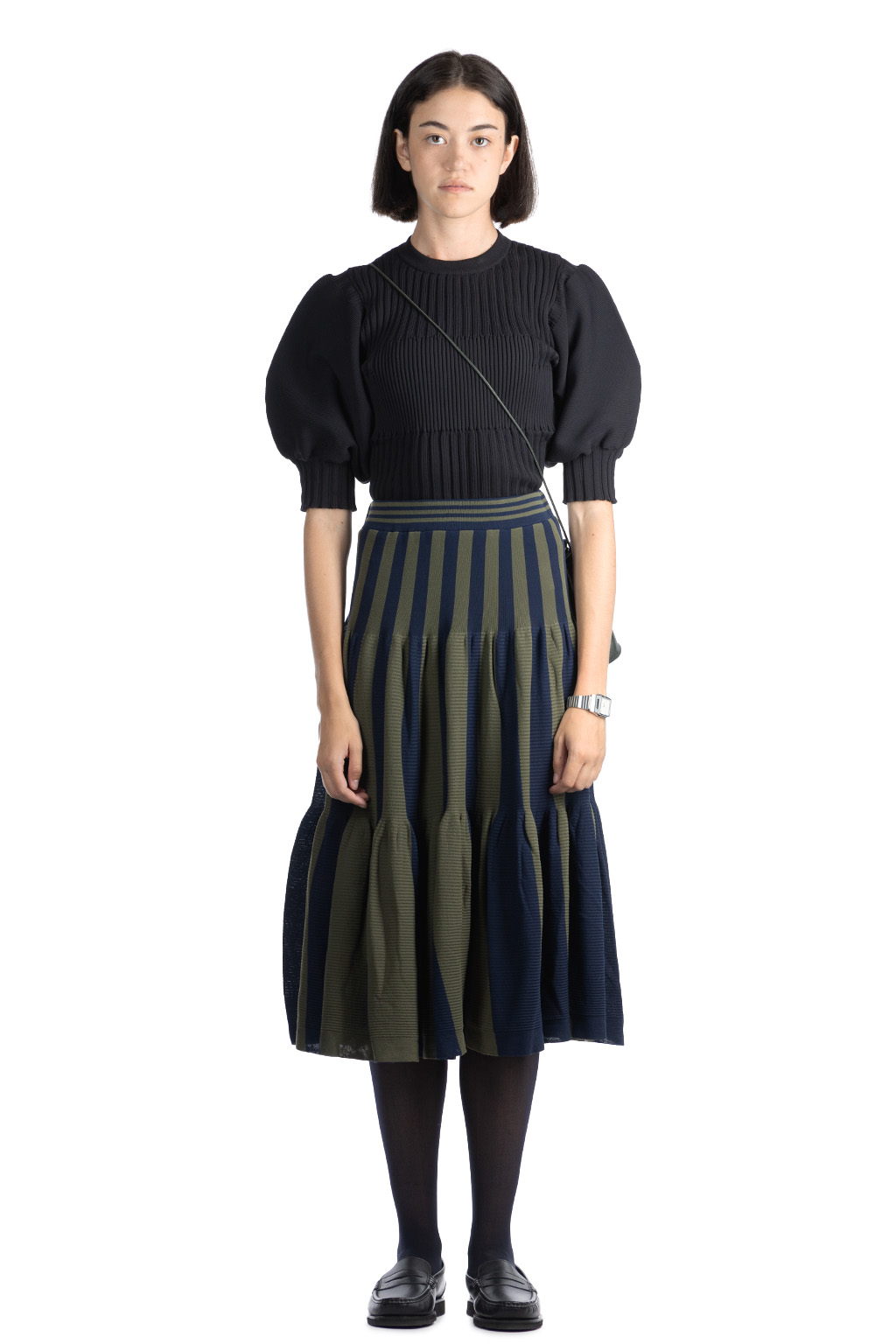 CFCL | Cascades Skirt - Fern Green-Navy | Women | Blue Button Shop