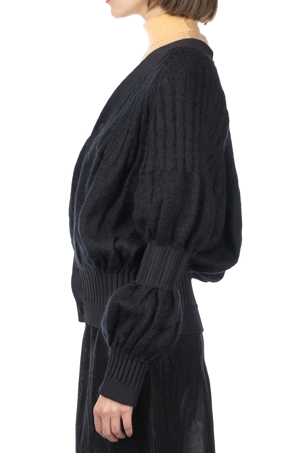 CFCL - Fluted Mohair Cardigan - Black