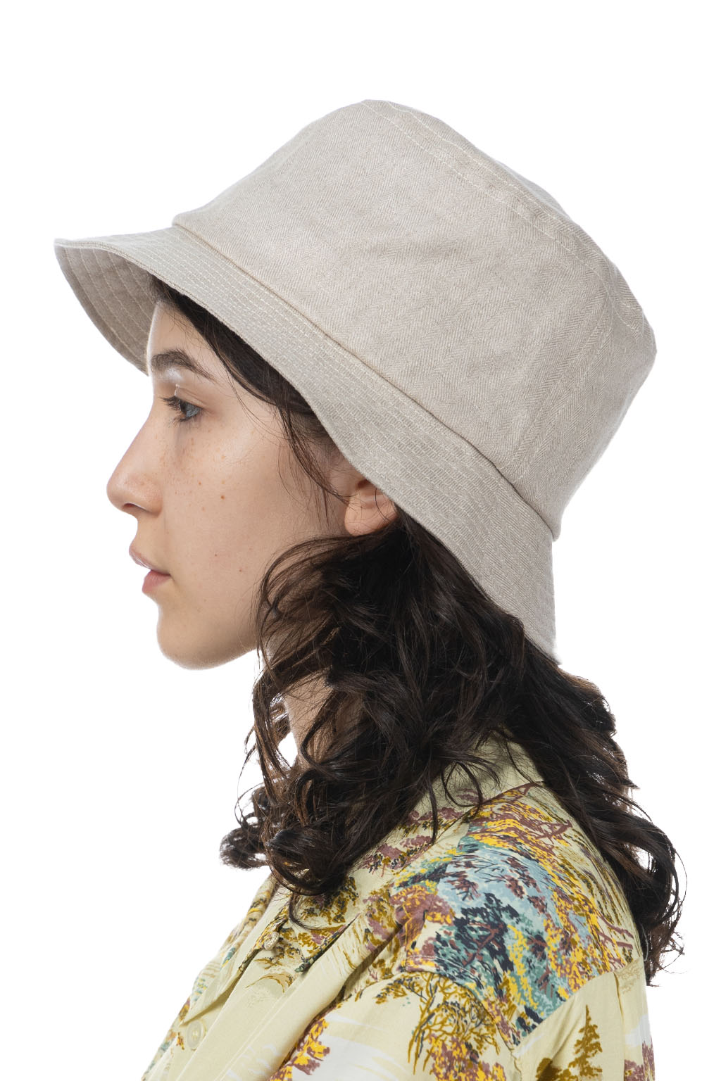 Cableami - Linen Herringbone Bucket Hat - Ercu