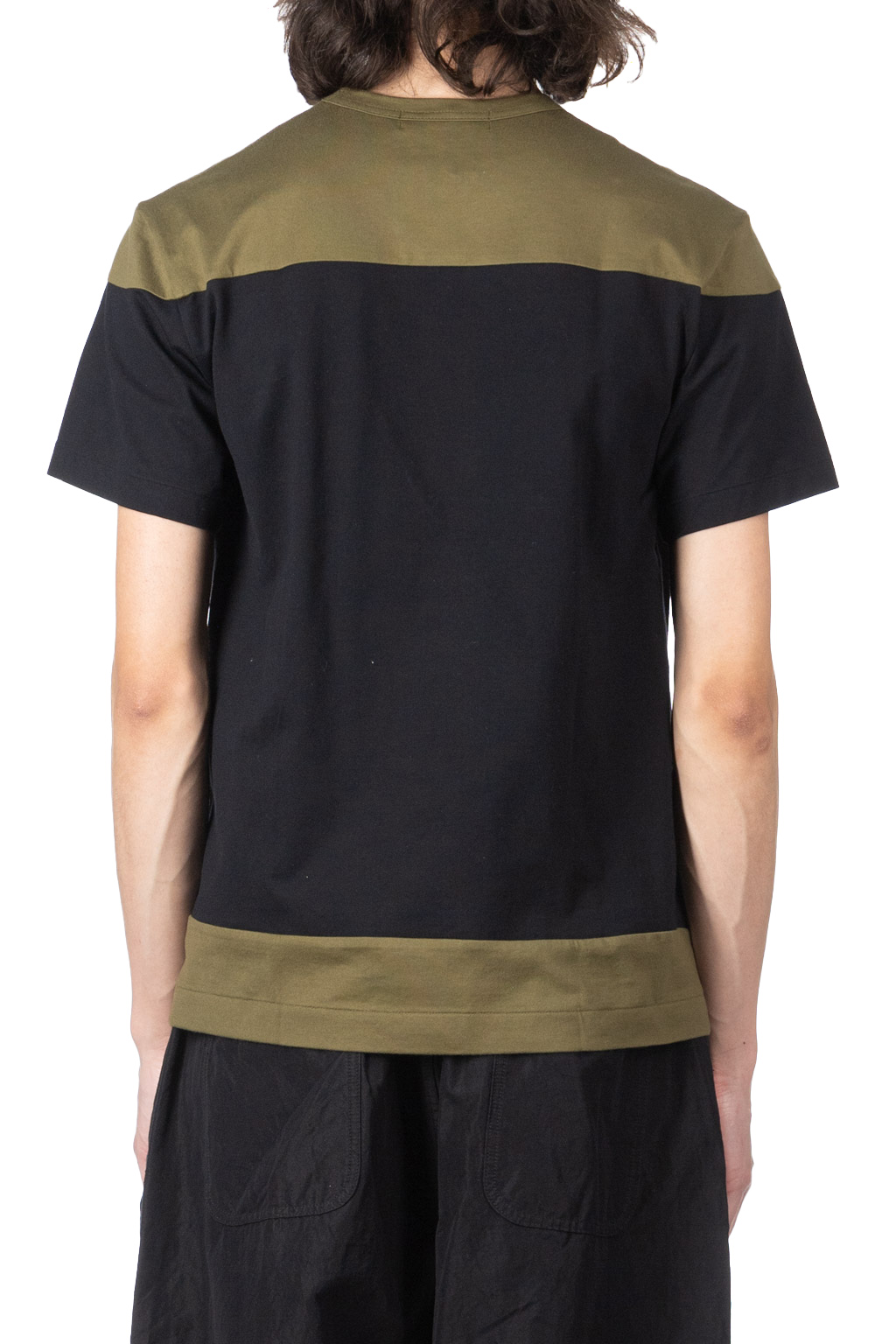 Comme Des Garcons Homme Deux - Color Block SS T-Shirt - Black x Khaki