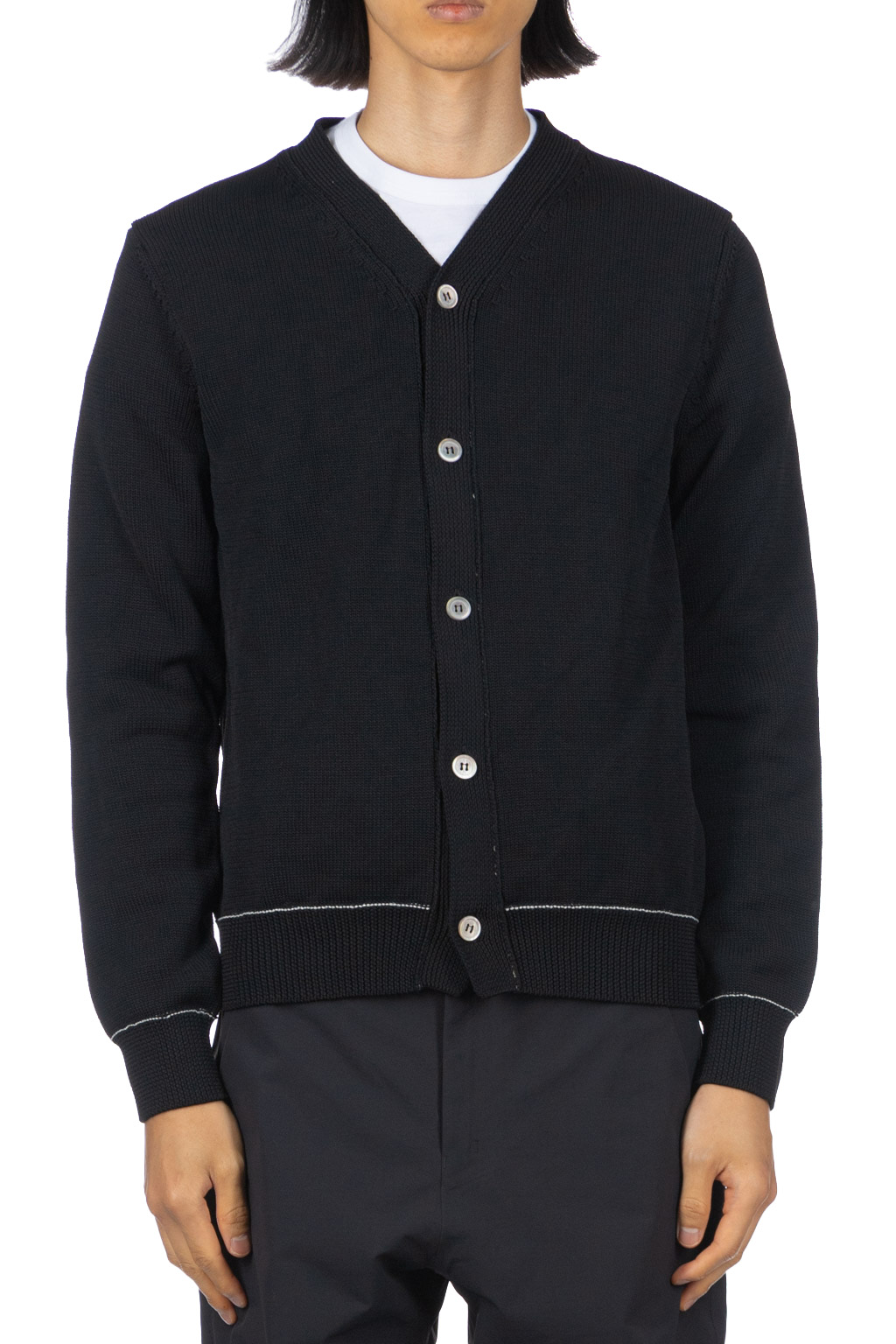 Comme Des Garcons Homme Deux - Rib Knit Cardigan - Black