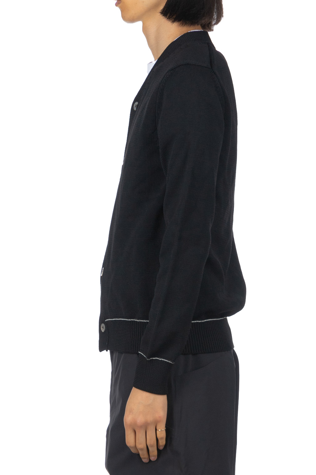 Comme Des Garcons Homme Deux - Rib Knit Cardigan - Black