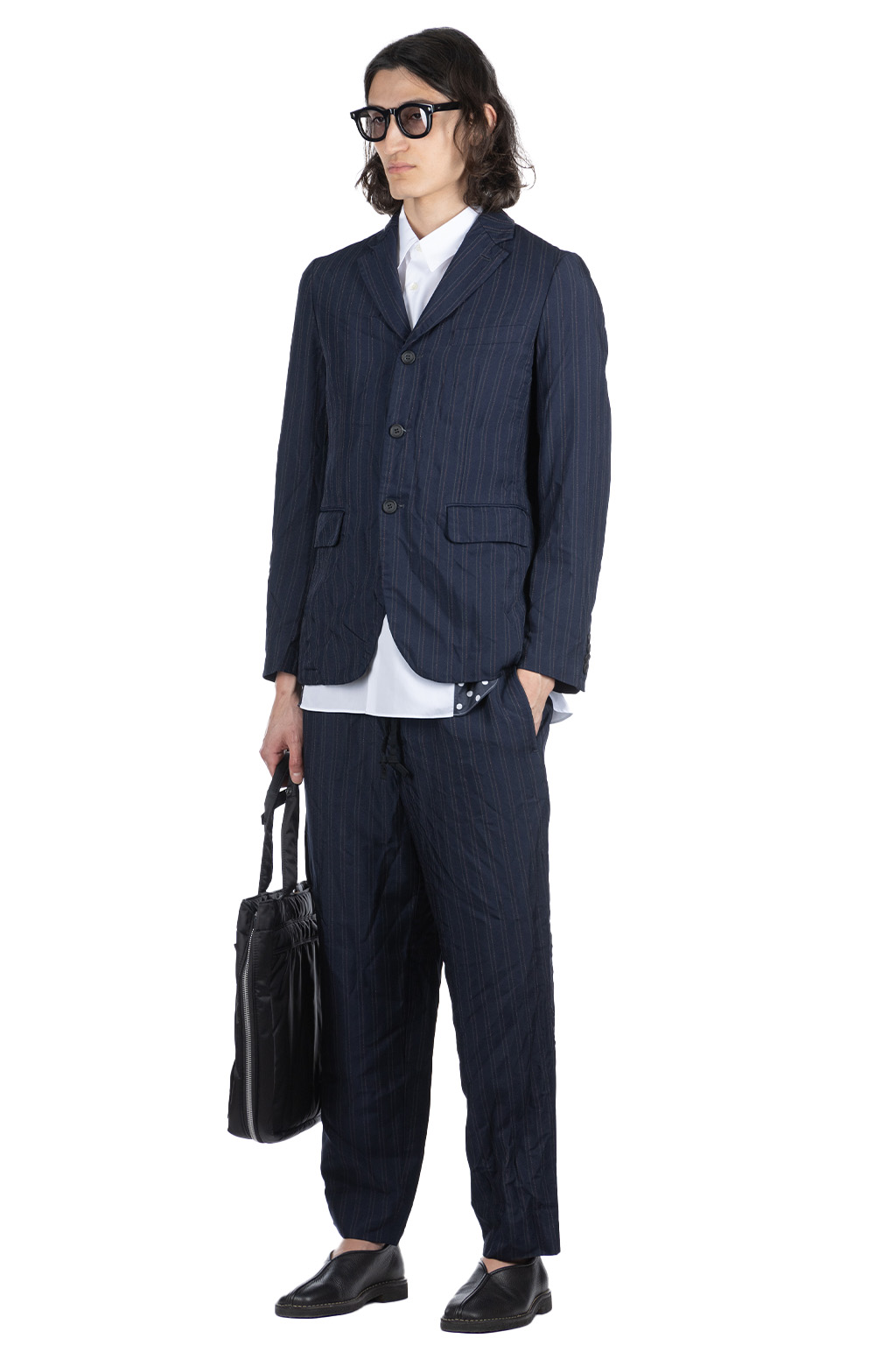 Comme Des Garcons Homme Deux - Stripe Jacket - Navy