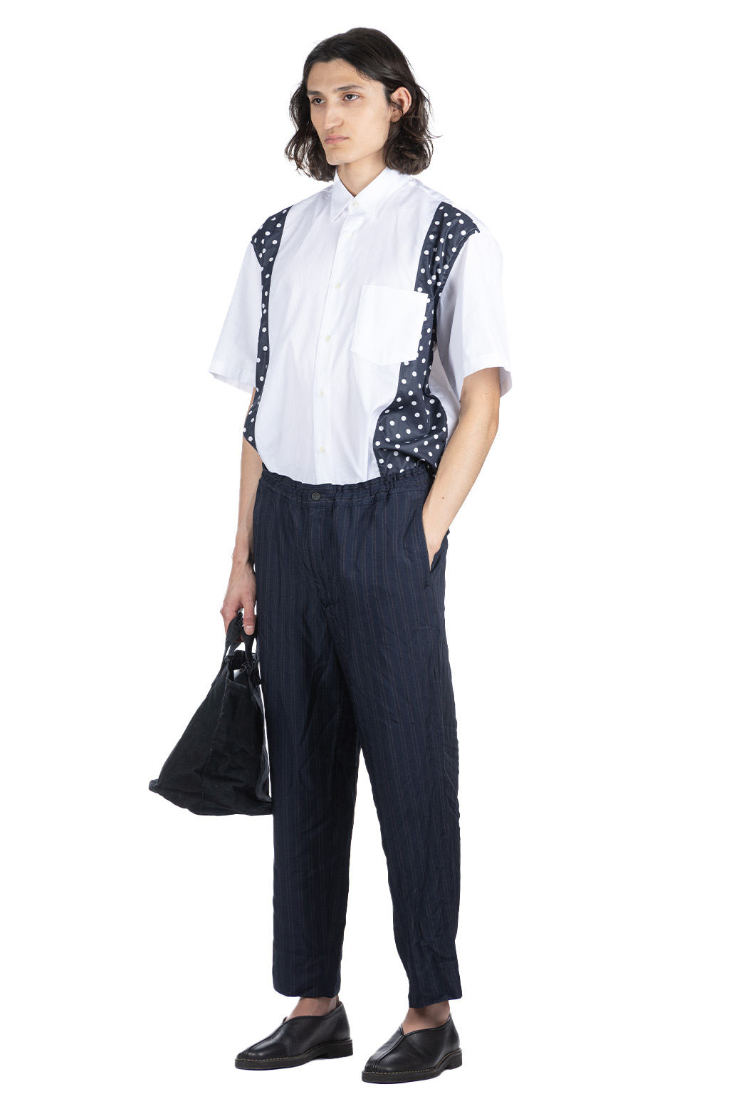 Comme Des Garcons Homme Deux - Stripe Pants - Navy