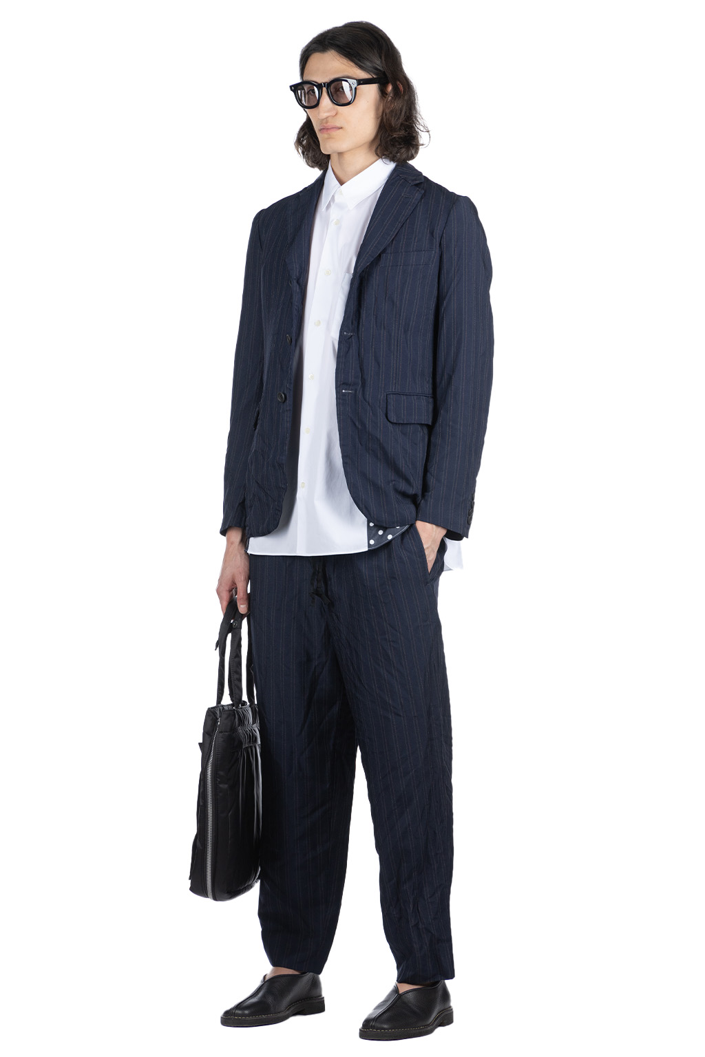 Comme Des Garcons Homme Deux - Stripe Pants - Navy