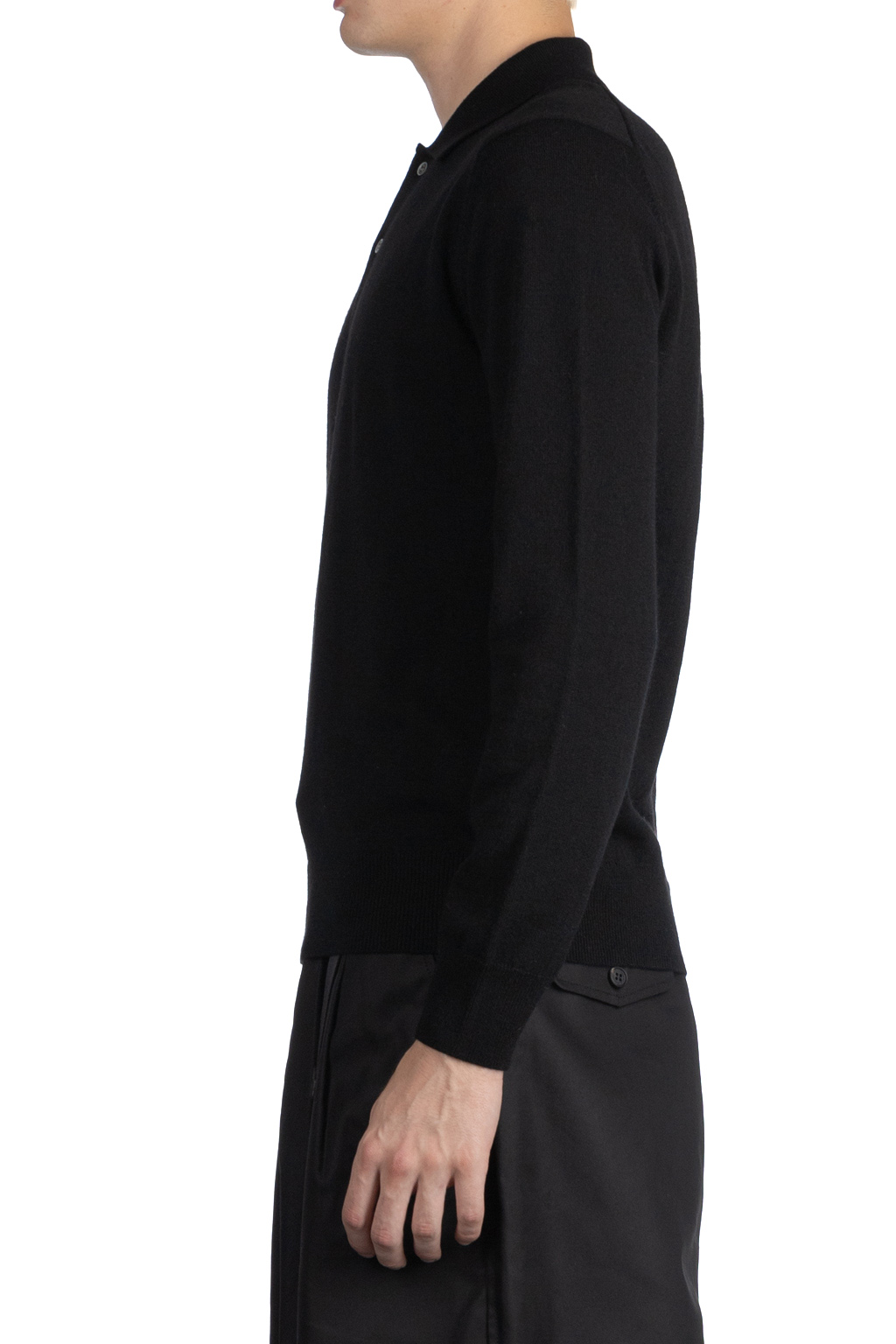 Comme Des Garcons Homme Deux - Wool Polo Shirt-Black