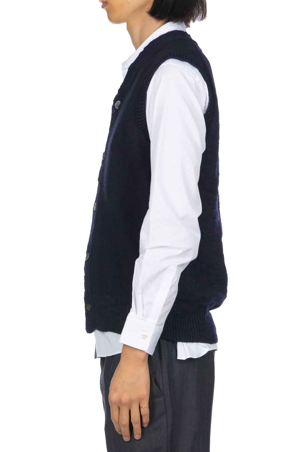 Comme Des Garcons Homme Deux - Wool Sweater Vest - Navy