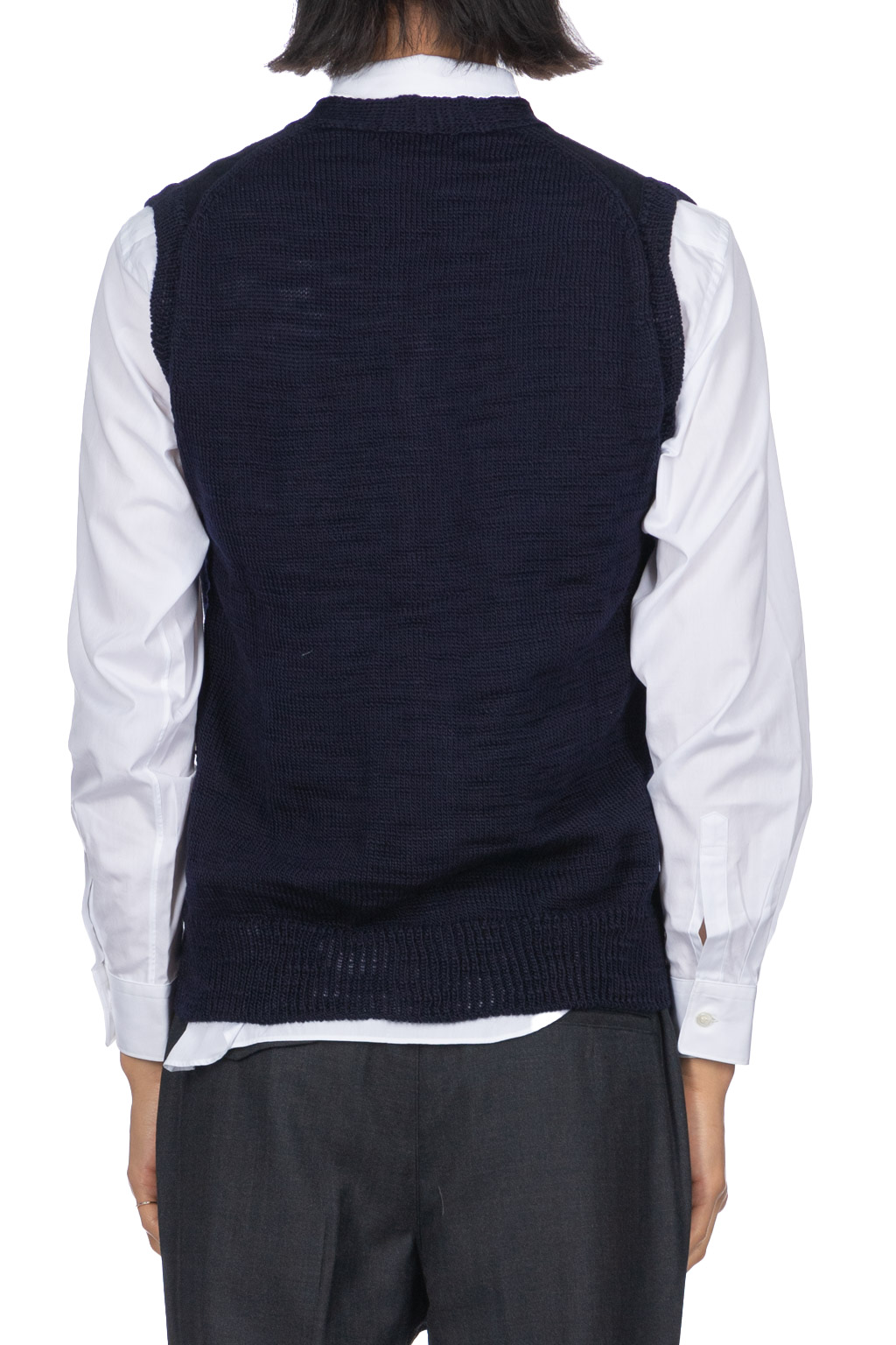 Comme Des Garcons Homme Deux - Wool Sweater Vest - Navy