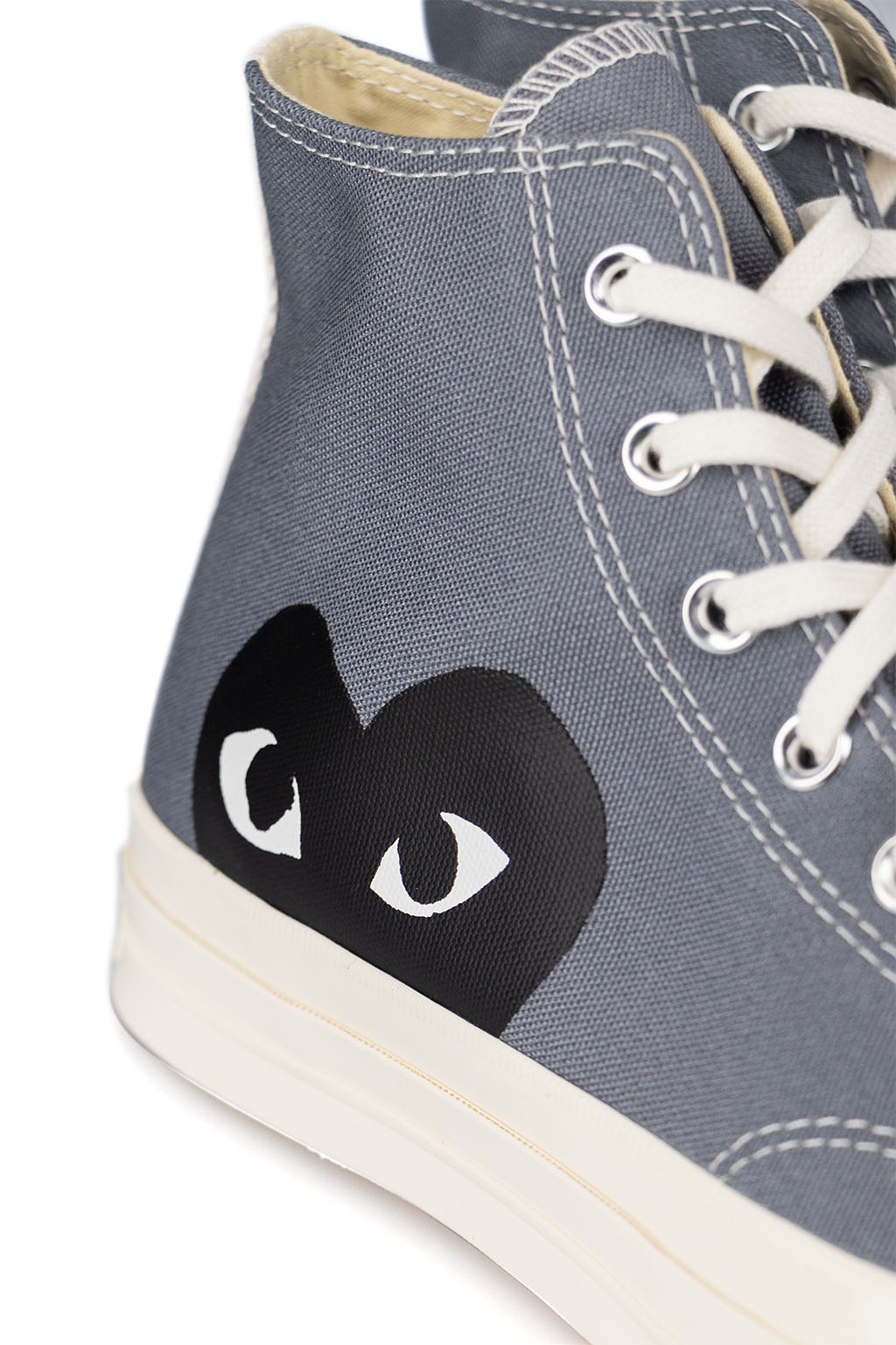 Comme Des Garcons Play Grey Converse - Half Heart Chuck 70 High Sneakers