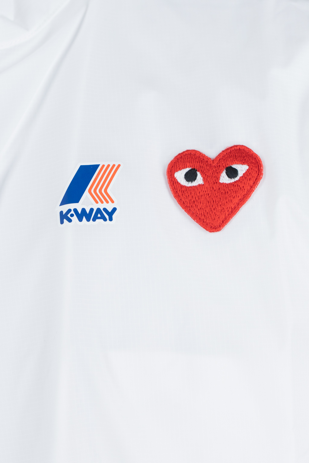 Comme Des Garcons Play K-WAY Hoodie Full Zip  - White