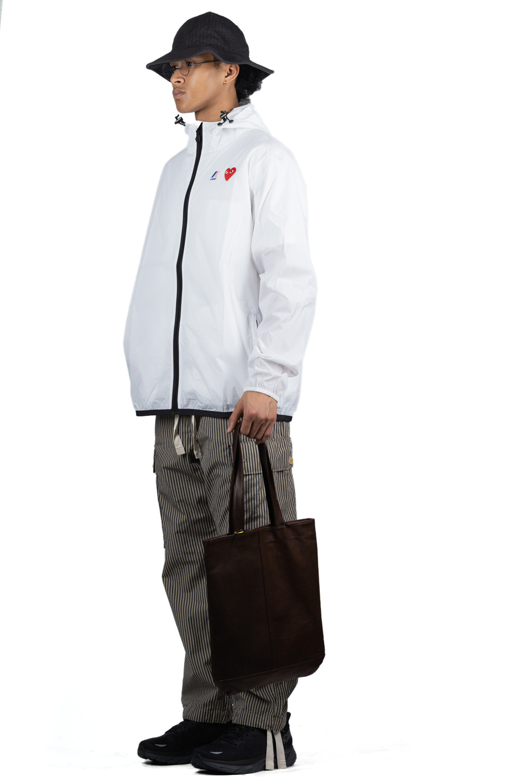 Comme Des Garcons Play K-WAY Hoodie Full Zip  - White