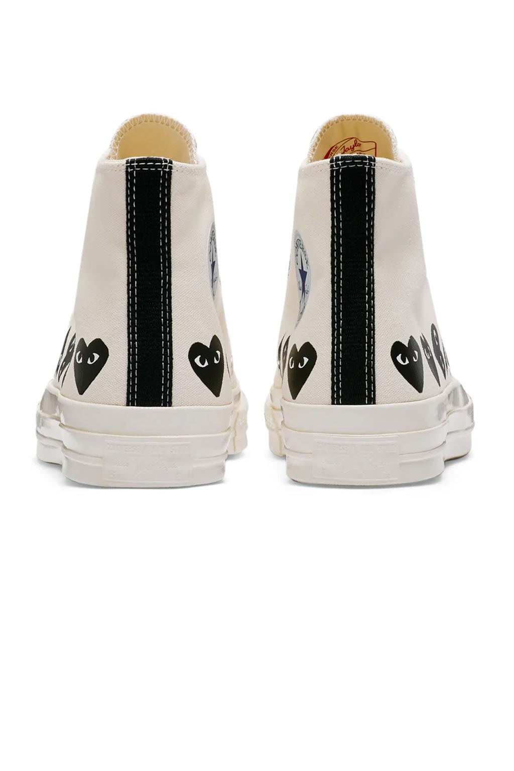 Comme Des Garcons Play - Off-White Converse - Multiple Black Hearts Chuck 70 High Sneakers