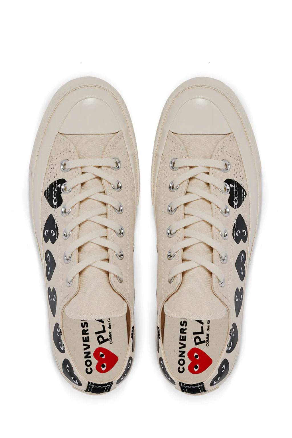 Comme Des Garcons Play - Off-White Converse - Multiple Black Hearts Chuck 70 Low Sneakers