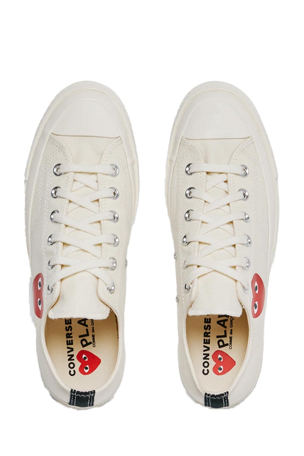 Comme Des Garcons Play - Off White Converse - Small Heart Chuck 70 Low Sneakers