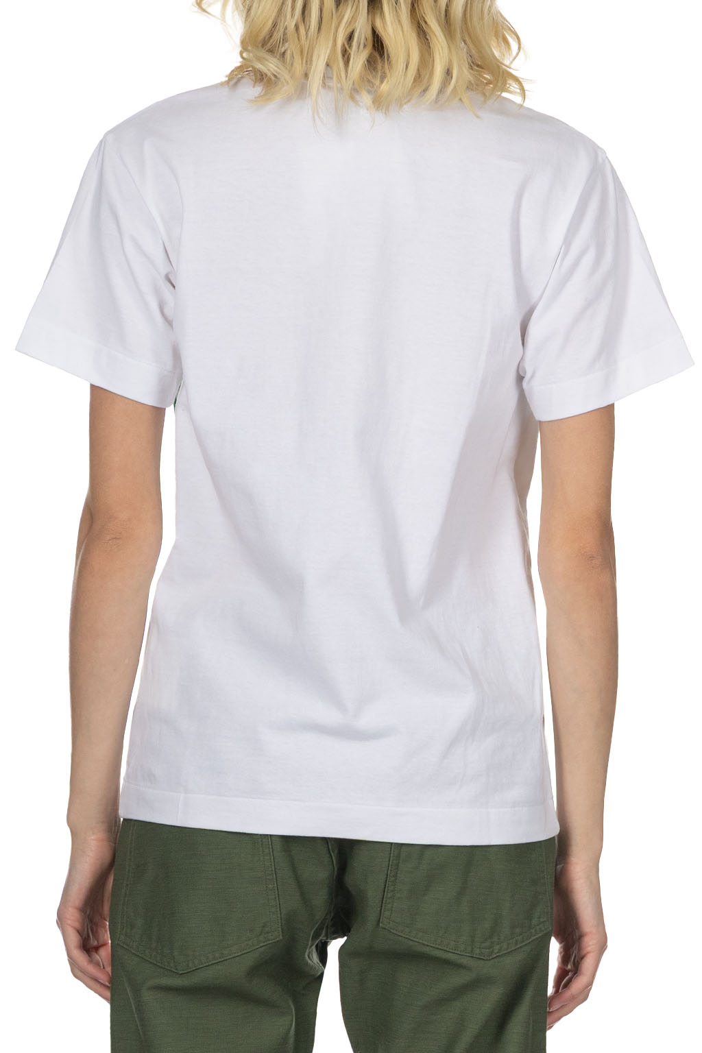 Comme Des Garcons Play Unisex Big x Small Green Heart T-Shirt - White