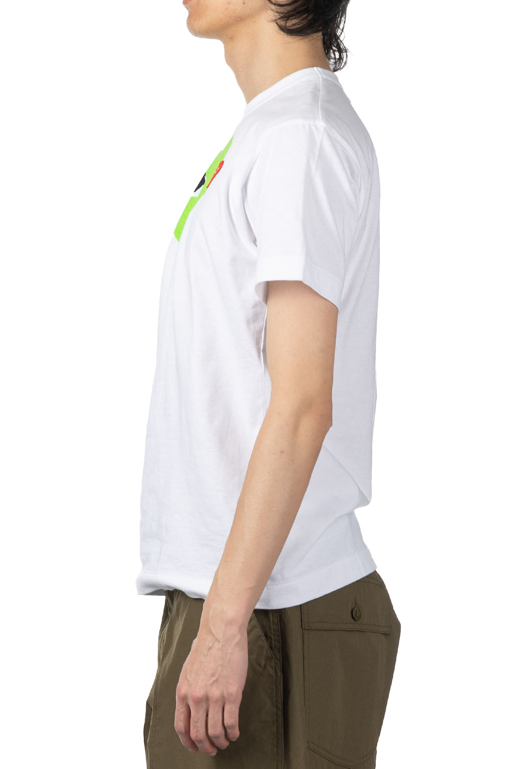 Comme Des Garcons Play - Unisex Big x Small Green Heart T-Shirt - White