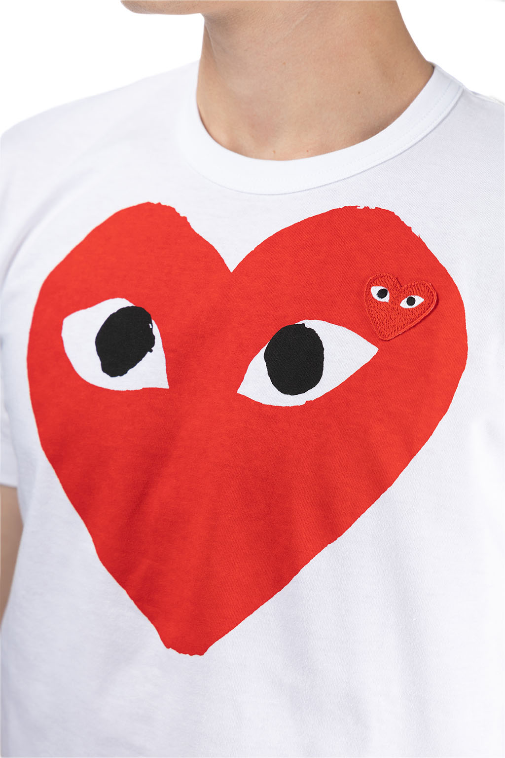 Comme Des Garcons Play - Unisex Big x Small Red Heart T-Shirt - White 