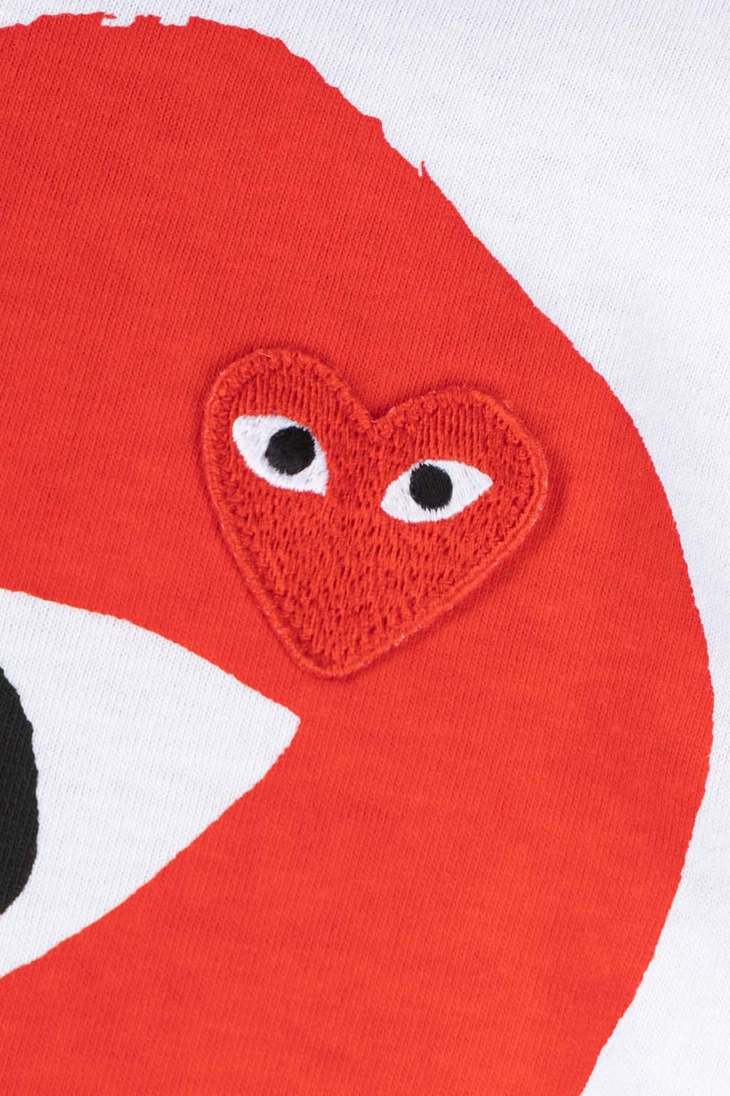 Comme Des Garcons Play - Unisex Big x Small Red Heart T-Shirt - White 