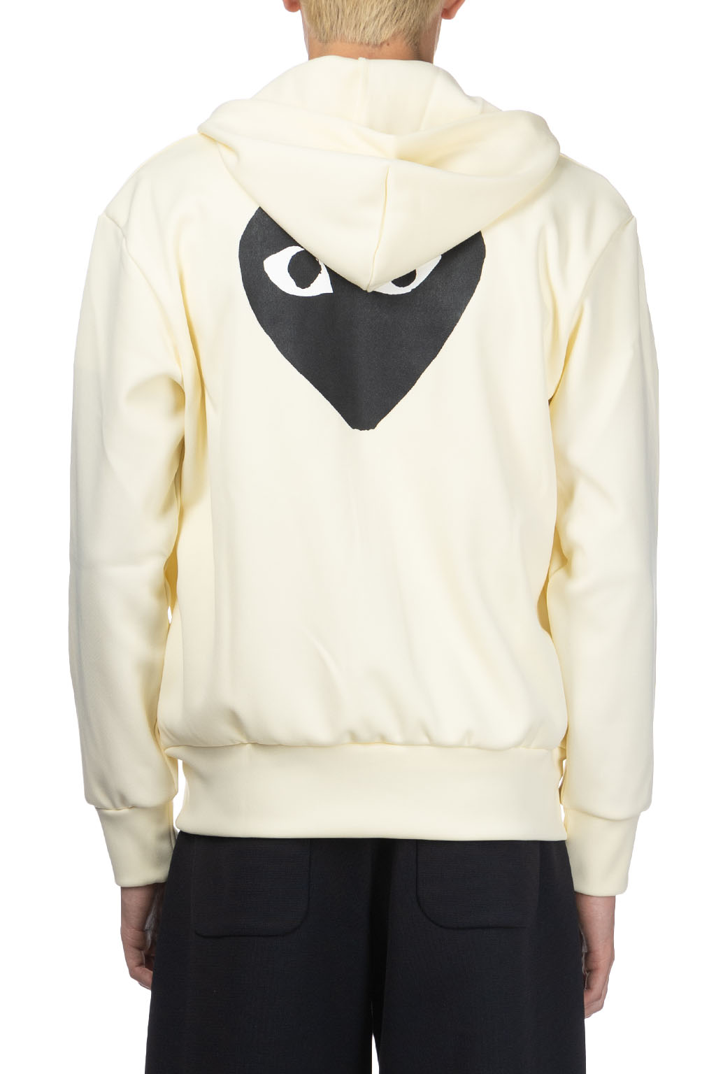 Comme Des Garcons Play - Unisex Black Heart Full Zip Hoodie - Ivory