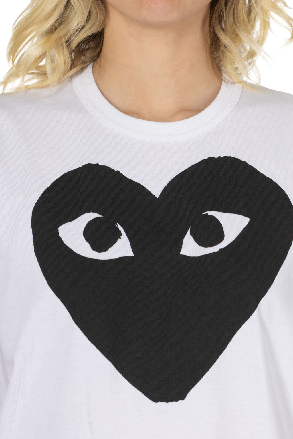 Comme Des Garcons Play Unisex Black Heart T-Shirt - White x Black