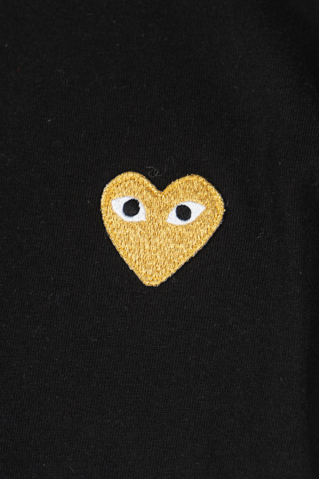 Comme Des Garcons Play - Unisex Gold Heart T-Shirt - Black