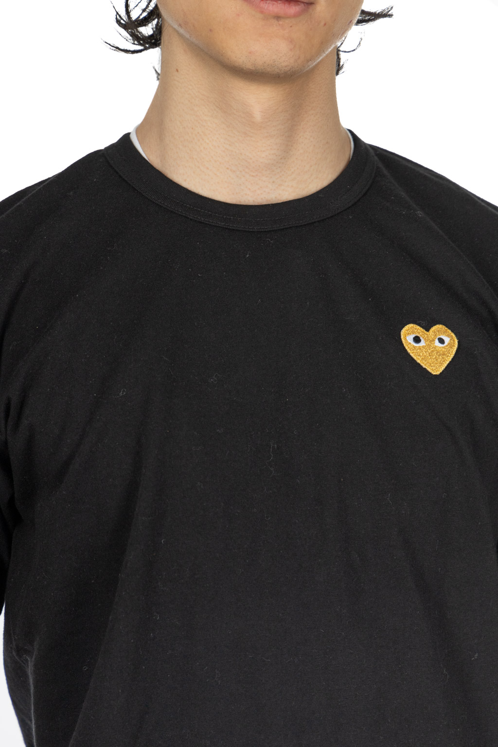 Comme Des Garcons Play - Unisex Gold Heart T-Shirt - Black